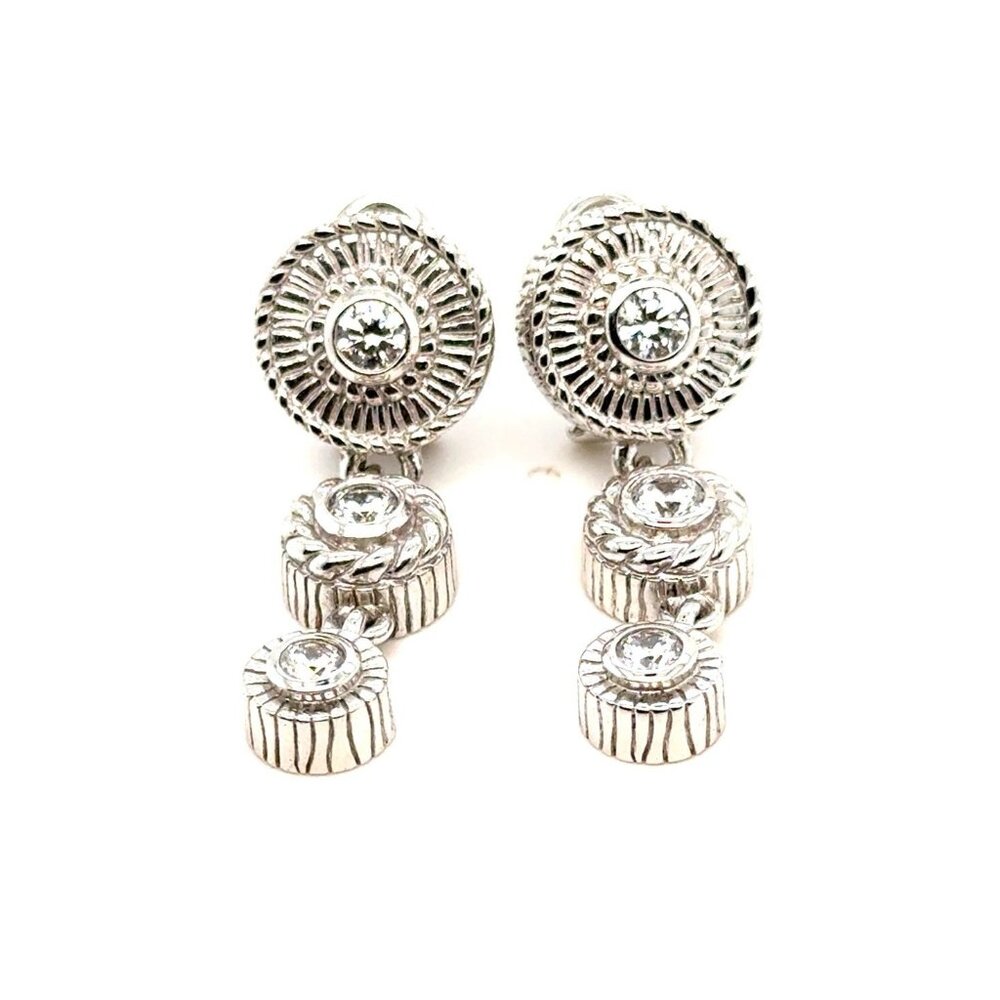 Judith‎ Ripka 925 Cz Dangle Earrings